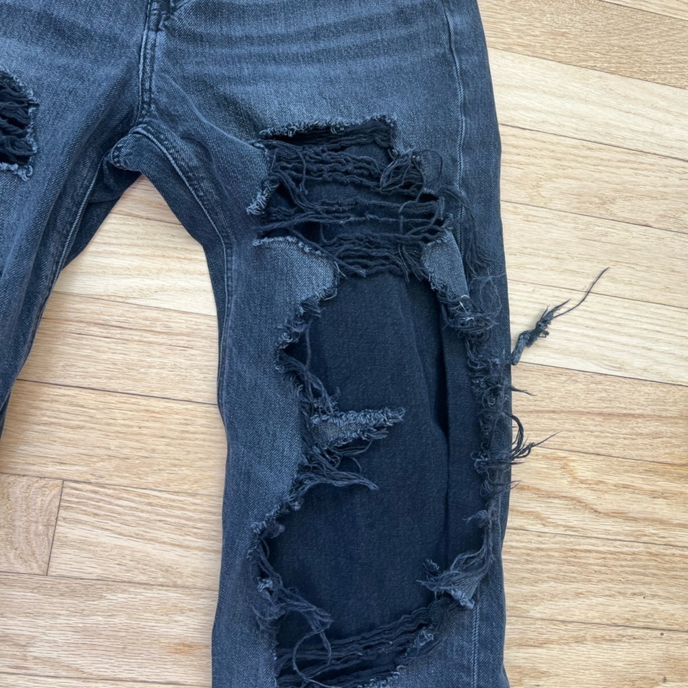 American Eagle Outfitters Black Baggy Jeans Size 0 - Picture 3 of 8